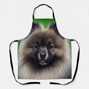 Keeshond Dog in St. Patrick's Day Dress Schort