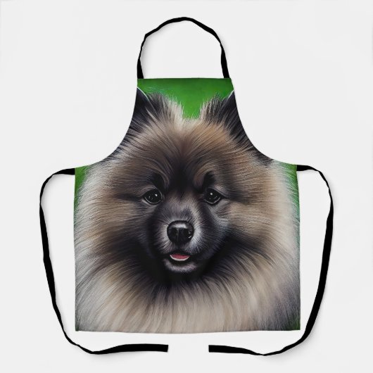 Keeshond Dog in St. Patrick's Day Dress Schort (Voorkant)