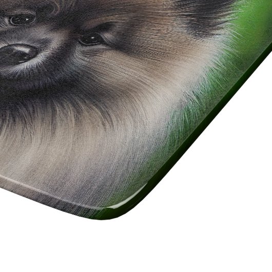 Keeshond Dog in St. Patrick's Day Dress Snijplank (Hoek)