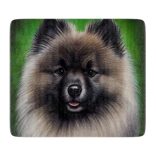 Keeshond Dog in St. Patrick's Day Dress Snijplank (Voorkant)