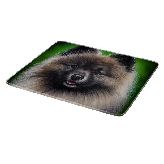 Keeshond Dog in St. Patrick's Day Dress Snijplank (Hoek)