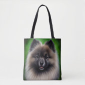 Keeshond Dog in St. Patrick's Day Dress Tote Bag (Voorkant)