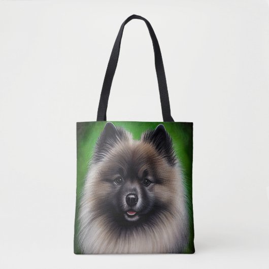 Keeshond Dog in St. Patrick's Day Dress Tote Bag (Voorkant)