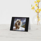 Keeshond Dog Kaart (Gele Bloem)