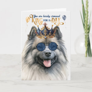 Keeshond Dog King voor Dag Grappige Verjaardag Kaart