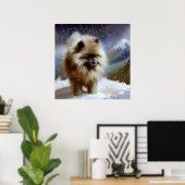 Keeshond Dog Poster (Thuiskantoor)