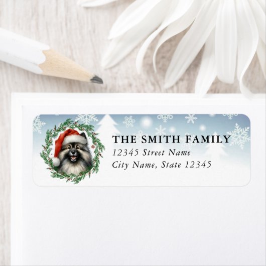 Keeshond Dog Return Address Label (Insitu)