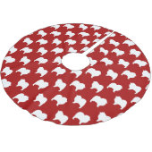 Keeshond Dog Silhouettes Pattern Red en White Kerstboom Rok (Gekanteld)