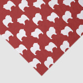 Keeshond Dog Silhouettes Pattern Red en White Tissuepapier (Detail)
