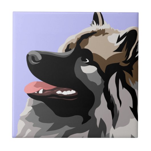 Keeshond Dog Tegeltje (Voorkant)