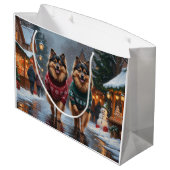 Keeshond Dogs Christmas Snow Holiday Groot Cadeauzakje (Achterkant Gekanteld)