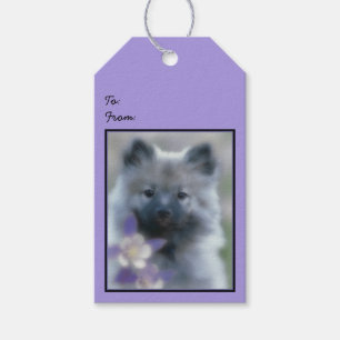 Keeshond en Columbine Cadeaulabel