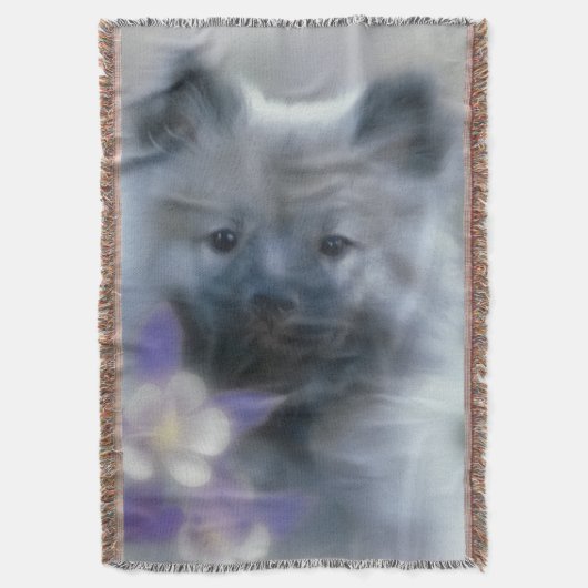 Keeshond en Columbine Deken (Voorkant Verticaal)