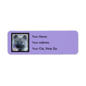 Keeshond en Columbine Etiket (Voorkant)