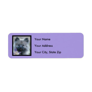 Keeshond en Columbine Etiket