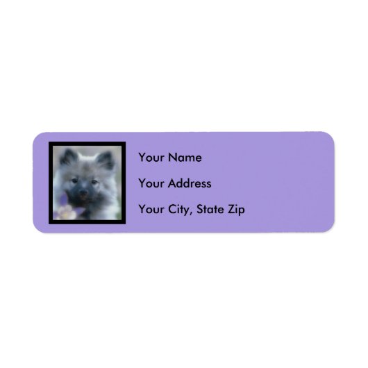 Keeshond en Columbine Etiket (Voorkant)