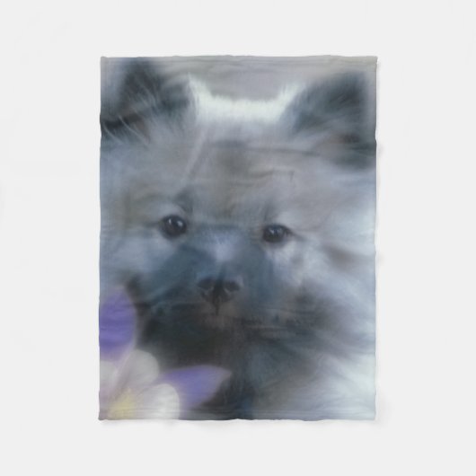 Keeshond en Columbine Fleece Deken (Voorkant)