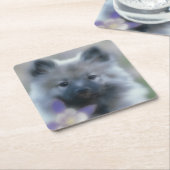Keeshond en Columbine Kartonnen Onderzetters (Schuin)
