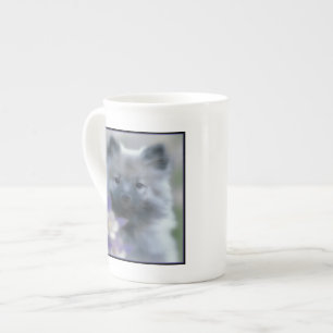 Keeshond en Columbine Porselein Kop