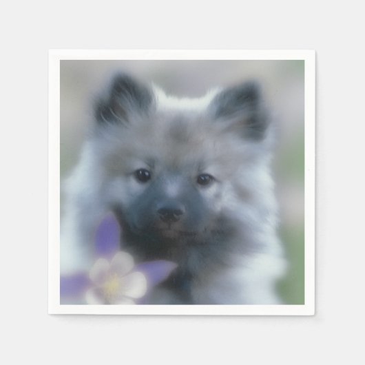 Keeshond en Columbine Servet (Voorkant)