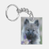 Keeshond en Columbine Sleutelhanger (Voorkant Links)
