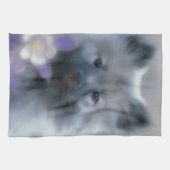 Keeshond en Columbine Theedoek (Horizontaal)