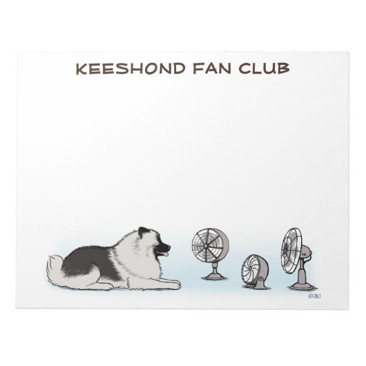 Keeshond Fan Club - Happy Dog met aangepaste tekst Notitieblok (Voorkant)