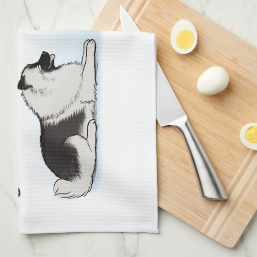 Keeshond Fan Club - Keesie Loves Fans Theedoek (Quarter Fold)