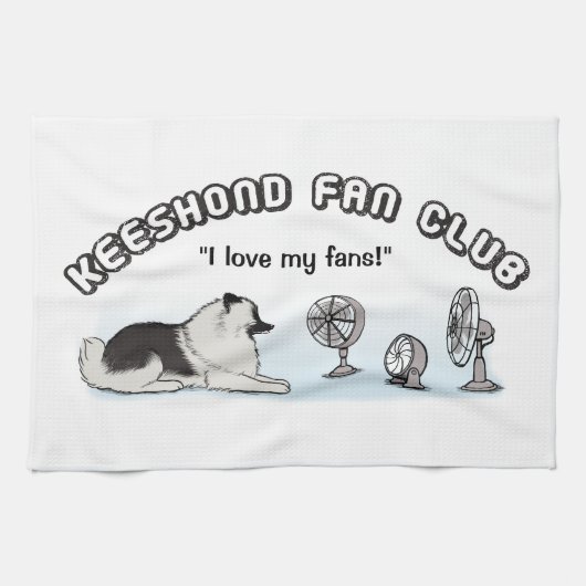 Keeshond Fan Club - Keesie Loves Fans Theedoek (Horizontaal)