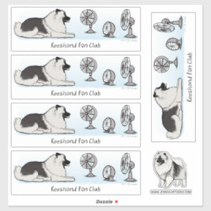Keeshond Fan Club   Schattigee hond met fans Stick Sticker