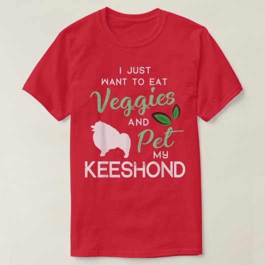 Keeshond Funny Vegan Hondenliefhebber - Birthday T-shirt (Design voorkant)