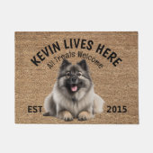 Keeshond Gepersonaliseerde Hondenliefhebber Deurma Deurmat (Voorkant)