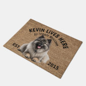 Keeshond Gepersonaliseerde Hondenliefhebber Deurma Deurmat (Schuin)