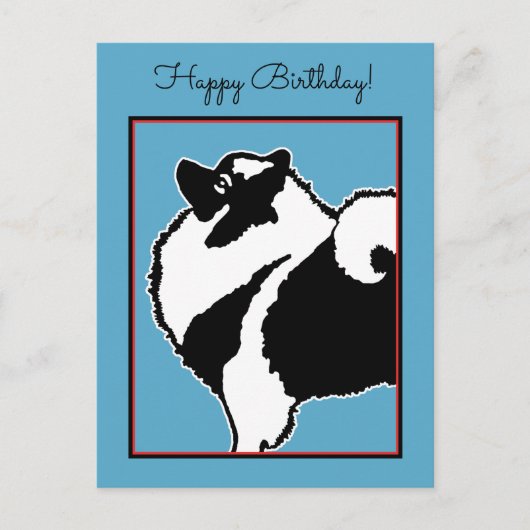 Keeshond Graphics - Cute Original Dog Art Briefkaart (Voorkant)
