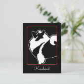 Keeshond Graphics - Cute Original Dog Art Briefkaart (Staand voorkant)