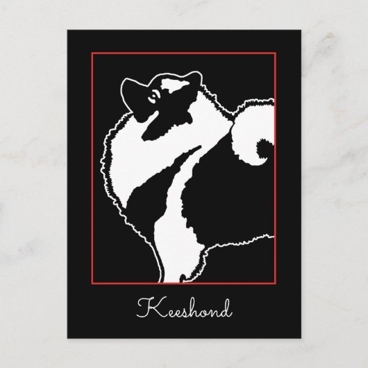 Keeshond Graphics - Cute Original Dog Art Briefkaart (Voorkant)