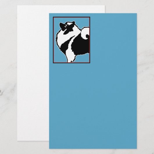 Keeshond Graphics - Cute Original Dog Art Briefpapier (Voorkant / Achterkant)