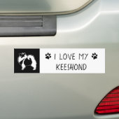 Keeshond Graphics - Cute Original Dog Art Bumpersticker (Op auto)