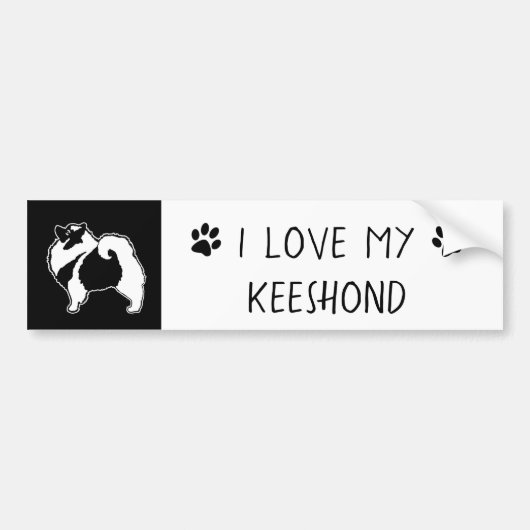 Keeshond Graphics - Cute Original Dog Art Bumpersticker (Voorkant)