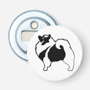 Keeshond Graphics - Cute Original Dog Art Button Flesopener