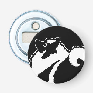 Keeshond Graphics - Cute Original Dog Art Button Flesopener