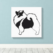 Keeshond Graphics - Cute Original Dog Art Canvas Afdruk (Insitu (Houten vloer))