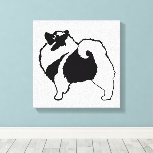 Keeshond Graphics - Cute Original Dog Art Canvas Afdruk (Insitu (Houten vloer))