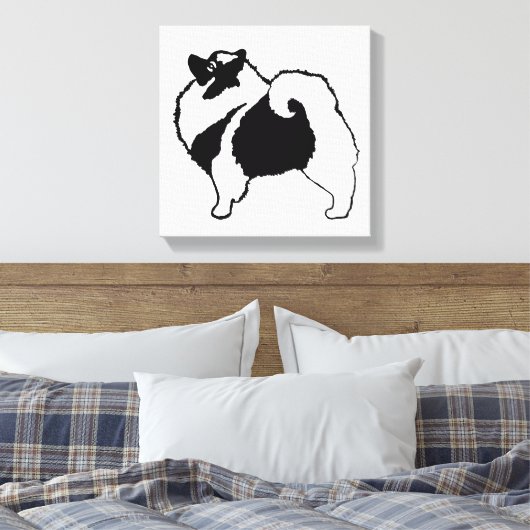 Keeshond Graphics - Cute Original Dog Art Canvas Afdruk (Insitu (Slaapkamer))