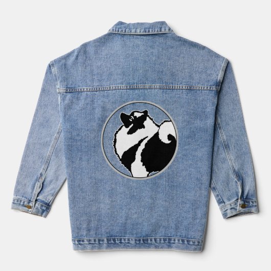 Keeshond Graphics - Cute Original Dog Art Denim Jacket (Achterkant)