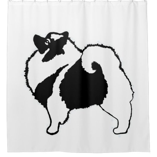 Keeshond Graphics - Cute Original Dog Art Douchegordijn (Voorkant)