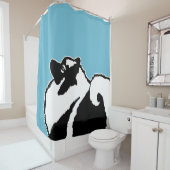 Keeshond Graphics - Cute Original Dog Art Douchegordijn (In situ)