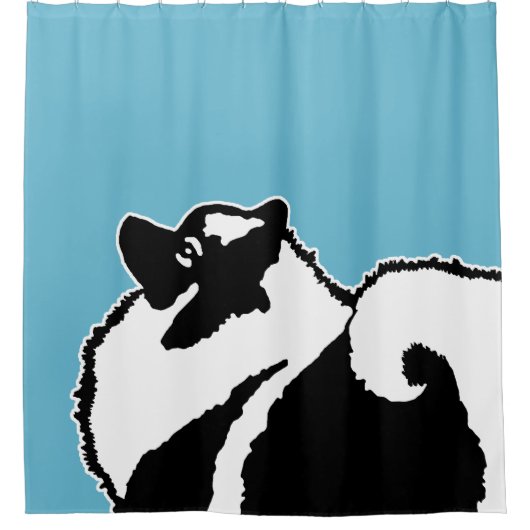 Keeshond Graphics - Cute Original Dog Art Douchegordijn (Voorkant)