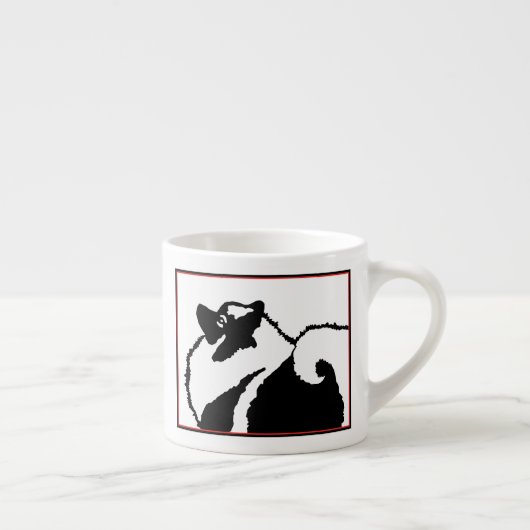 Keeshond Graphics - Cute Original Dog Art Espresso Kop (Rechts)