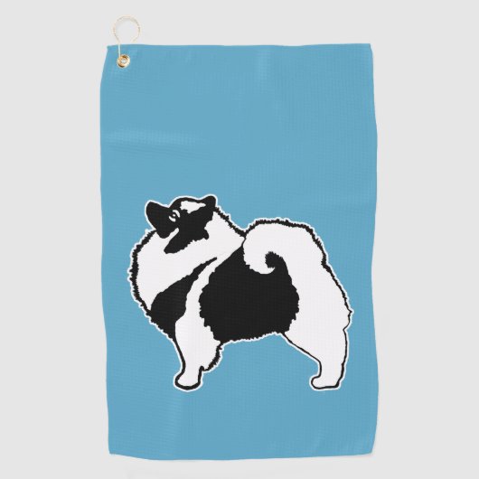 Keeshond Graphics - Cute Original Dog Art Golfhanddoek (Voorkant)